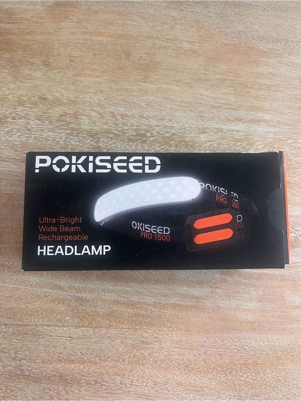 Pro 1500 Rechargeable Headlamp in Black and Orange